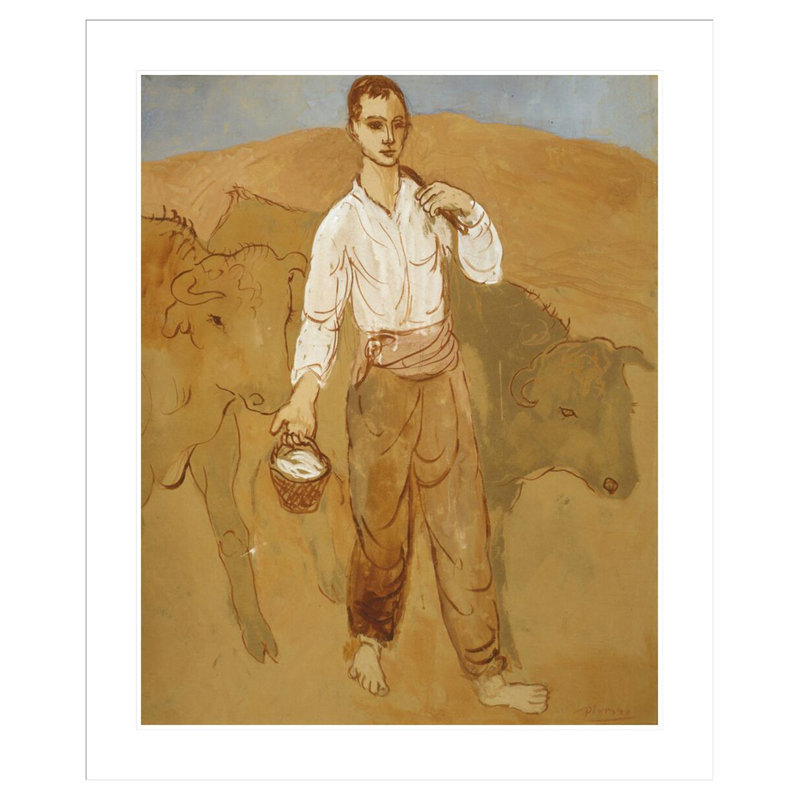 «Boy with Bétail» par Pablo Picasso, impression giclée sur cadre, H 40,2 po x l 33,5 po