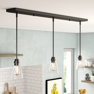 Luminaire suspendu linéaire à 3 lumières pour îlot de cuisine Jantz
