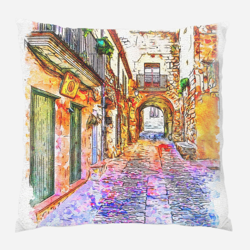 Fairburn Outdoor Reversible Throw Pillow, Microsuede, Indoor