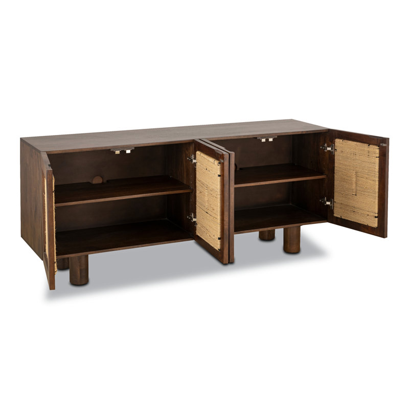 Bali 67" Mango Wood Sideboard In Acorn Brown