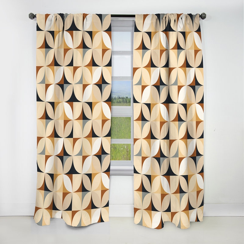 Geometric Harmony - Abstract Geometric Curtain - Blackout Geometric Shapes Curtain - 1 Panels, 52" W x 90" L