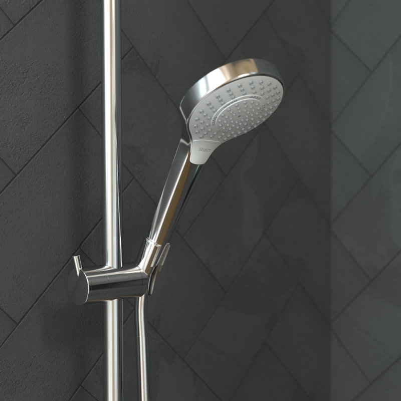 Croma 2.0 GPM Multi Function Handheld Shower Head, Chrome/White, 2.5 GPM