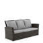 Canapé de patio 67,7 po en osier 3 places avec coussins gris épais et structure noire-129473101