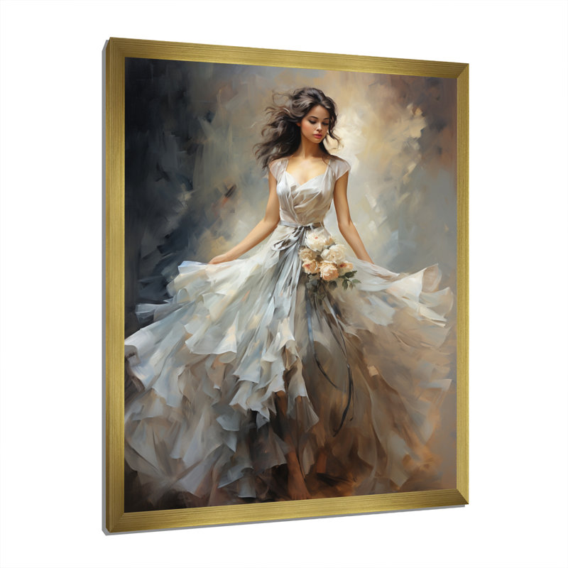 «Dance Ethereal Grace III - Dance», art mural sur toile, H 40 po x l 30 po, Impression encadrée, Doré