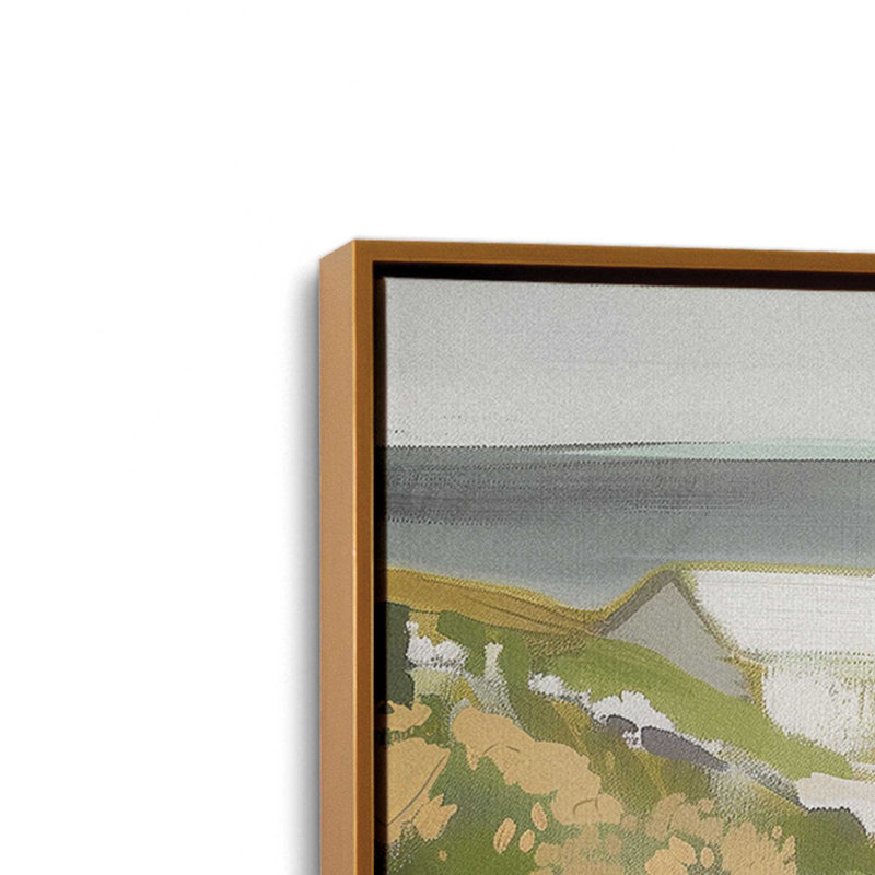 «Serene Pathway by the Sea», ensemble de 2 reproductions sur toile, Encadrement doré, H 18,75 po x l 12,75 po x P 1,75 po