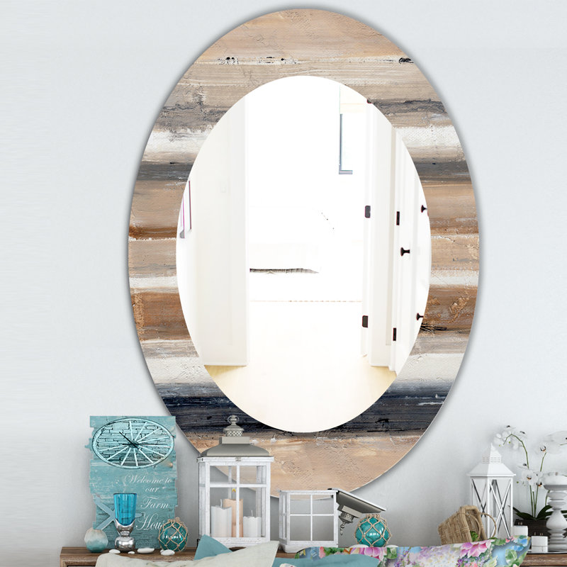 Miroir mural Mid-Century géométrique Natural Balance III, H 31,5 po x l 23,7 po