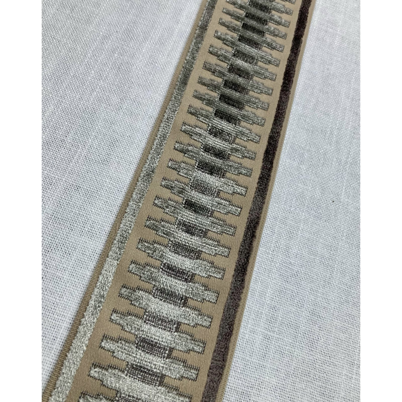 Tissu en velours, Gris / argent / crème