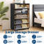 Armoire haute en chêne texturé à 5 tiroirs, 46 pouces avec profil incurvé et console télé, unité de rangement polyvalente pour la chambre à coucher, le salon ou le couloir