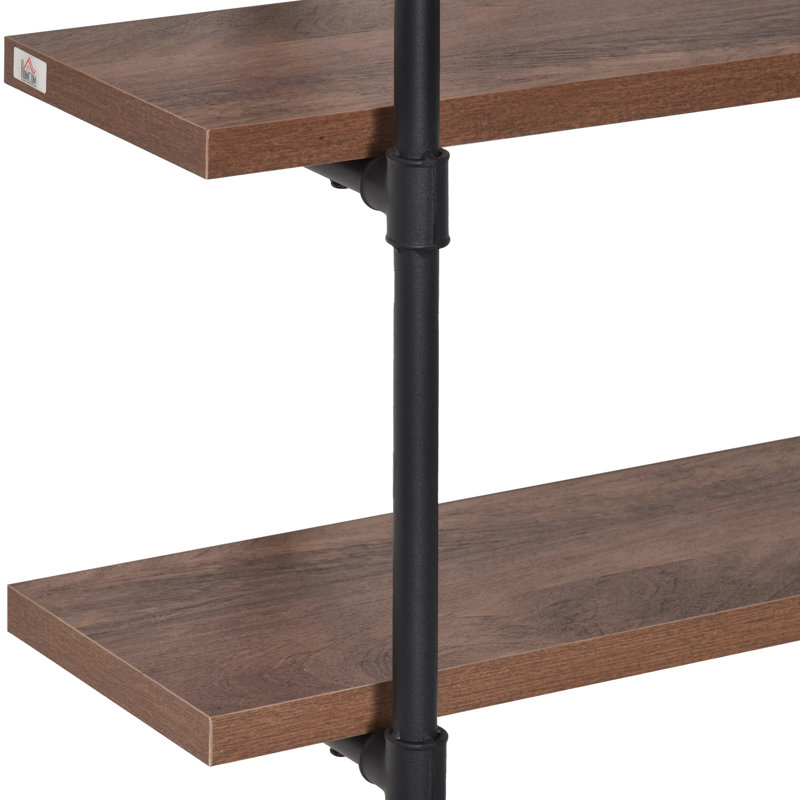 Étagère rustique 3 tuyaux rustique brun, étagère murale pour chambre à coucher, salon. Gain de place. Peut contenir des livres, des plantes. Décor polyvalent. L 31,5 po x P 11,75 po x H 37,5 po. Capacité de 33 lb par tablette