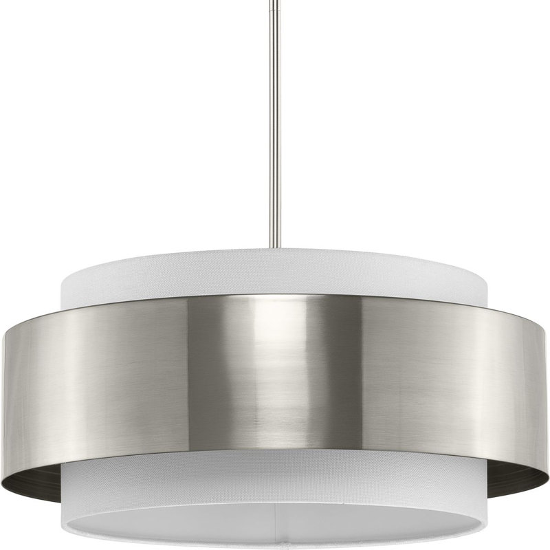 Myrteza 3 - Light Drum Pendant, Brushed Nickel, 12.62" H x 22" W x 22" D
