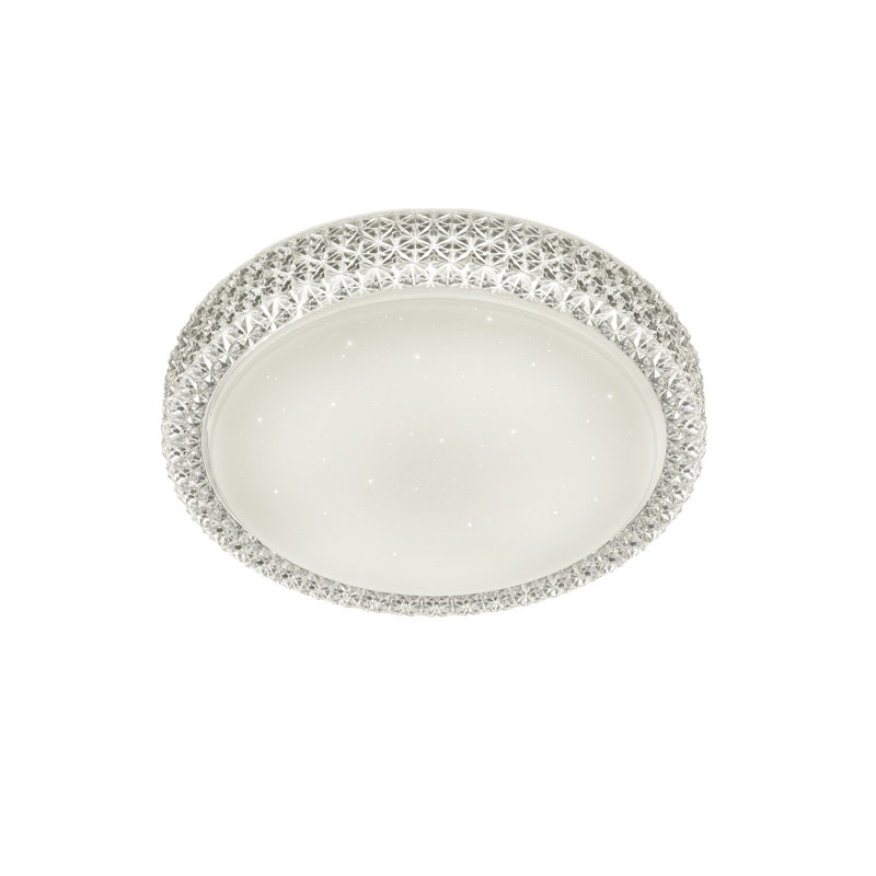 Swanson 1-Light LED Integrated Flush Mount, White, 8cm H x 40cm W x 40cm D