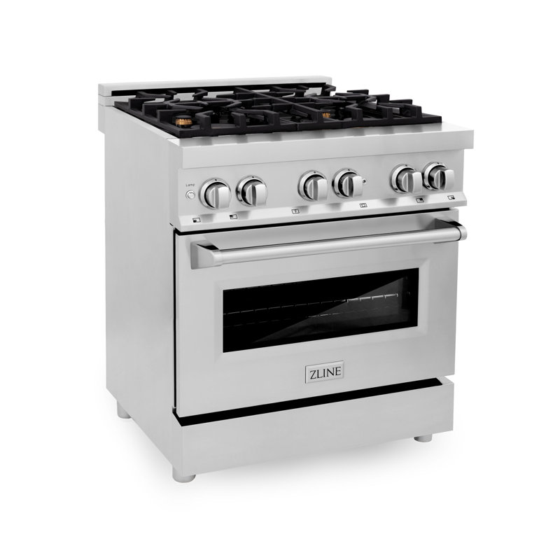 ZLINE 30" Legacy Dual Fuel Range, Brass Burners Stainless Steel