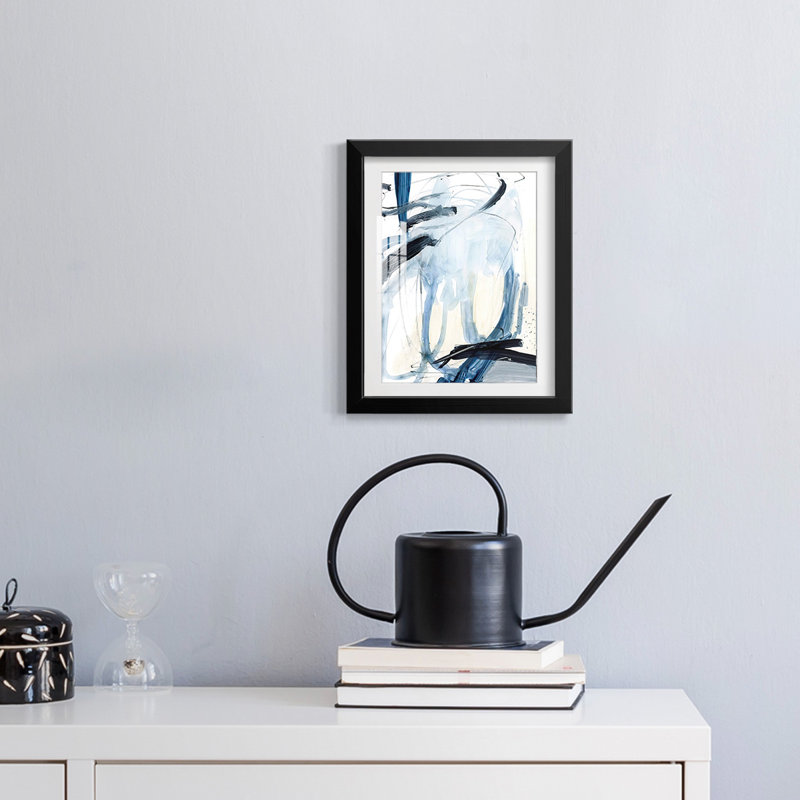 Indigo Swash II - impression encadrée, H 28,5 po x l 20,5 po, Noir