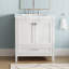 Meuble-lavabo autoportant de 30 pouces avec lavabo, comptoir en marbre d'ingénierie Carrara avec lavabo rectangulaire encastré en céramique, grande porte de rangement à fermeture en douceur