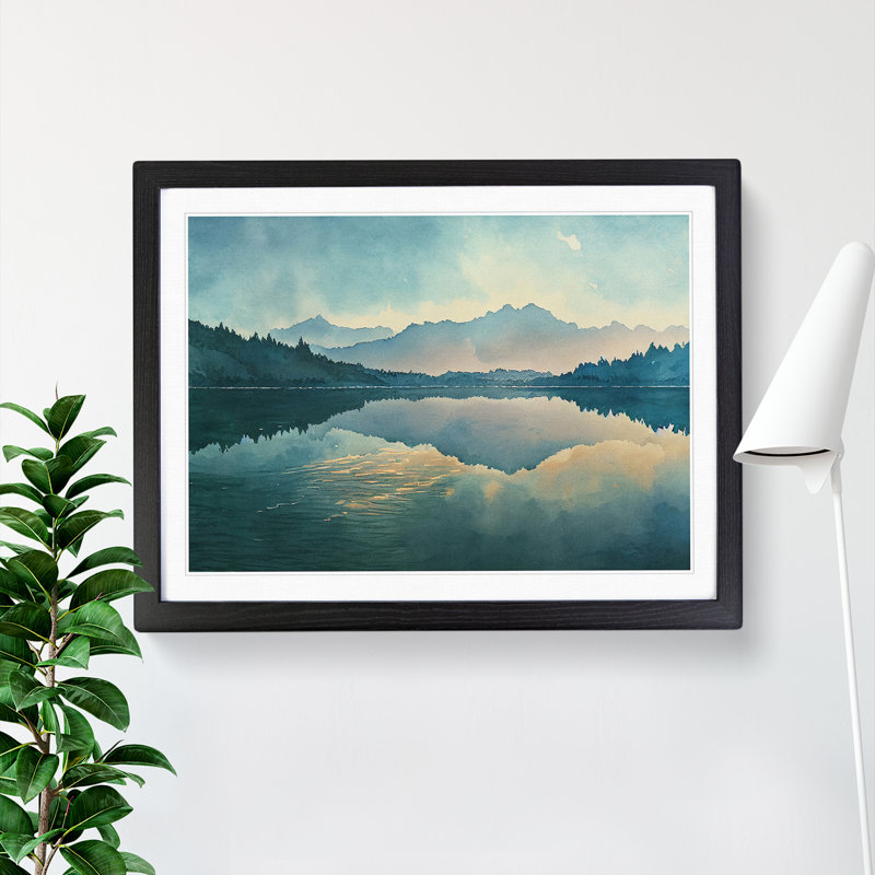 Forest Lake Vol.1 - Single Picture Frame Print, Black Framed, 46cm H x 64cm W x 2cm D