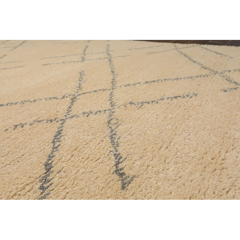 Tapis de zone en laine 8 pi x 10 pi noué la à la main one-of-kind Chasity
