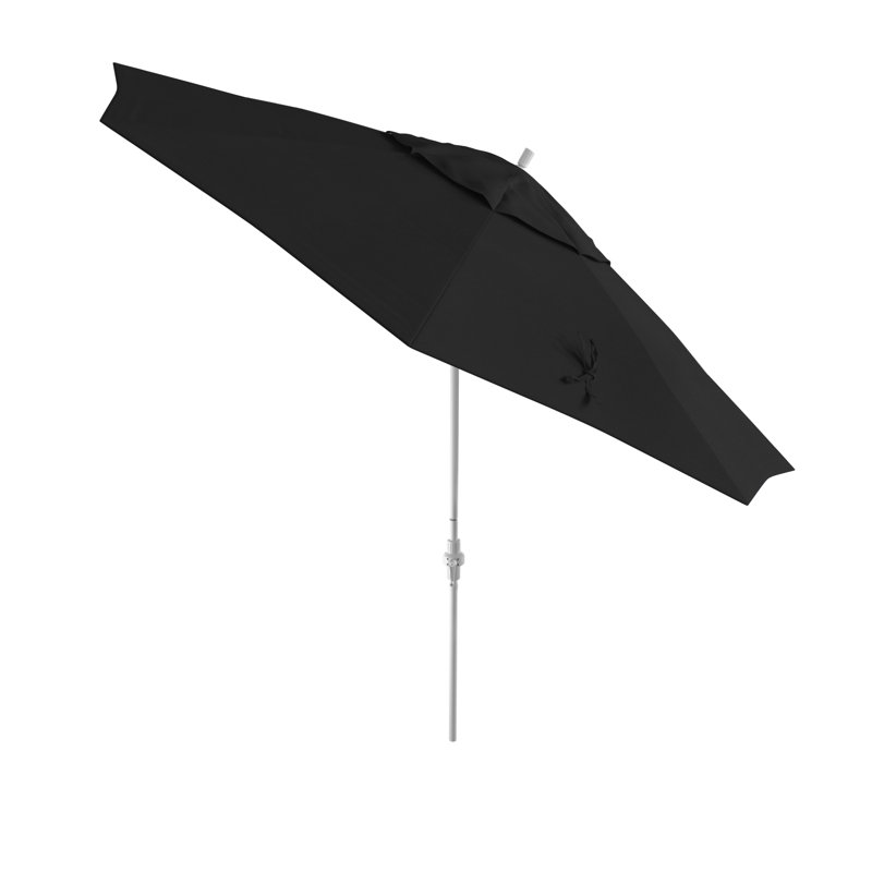 Parasol de patio blanc mat 11 pieds avec manivelle en aluminium Pacifica, Noir