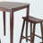 Zavala Walnut 3-Piece High Dining Set with Saddle Seat Bar Stools