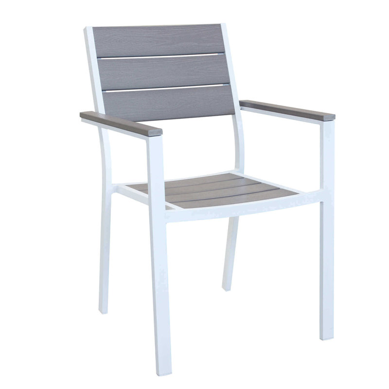 Lella Stacking Patio Dining Armchair, White