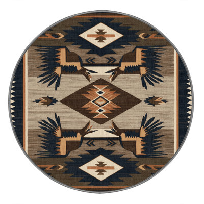 Washable Roadrunner Southwestern Area Rug