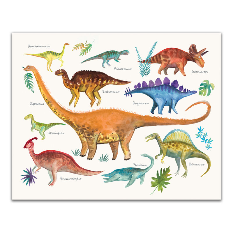 «Dino World», reproduction sur toile, H 16 po x l 20 po x P 1,25 po
