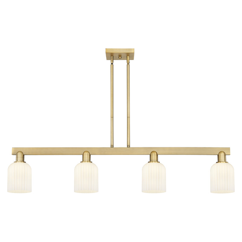 Downtown Urban - Alvarez - Luminaire suspendu pour îlot de cuisine 4 lumières 48 po - Abat-jour tourbillon déco