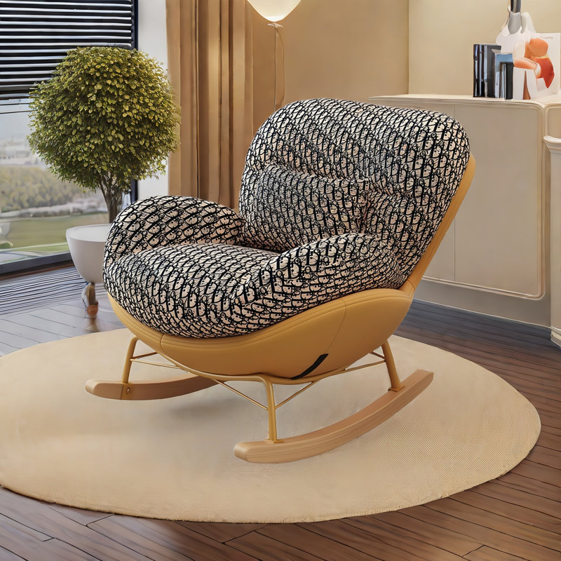 Chaise berçante moderne rembourrée