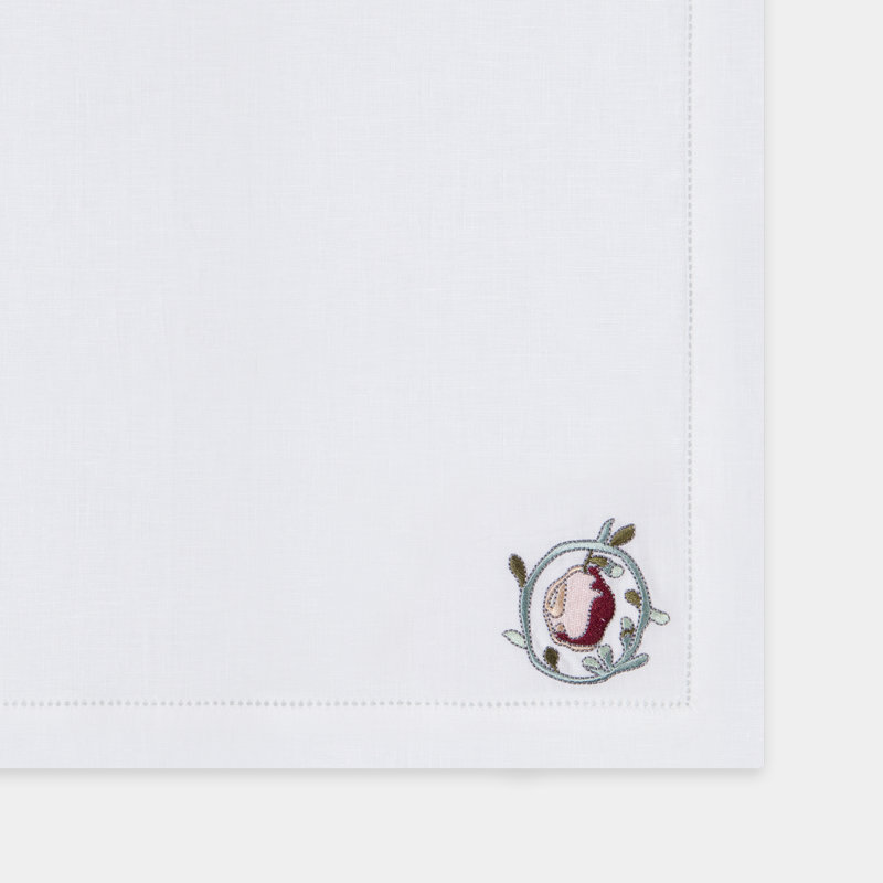 Fruit Motif Embroidered Linen Placemats