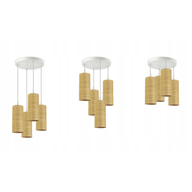 Abron 4 - Light Rattan Cluster Pendant