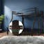 Lits superposés robustes (deux lits simples superposés à un lit double), cadre en métal noir, rangement moderne pour la maison