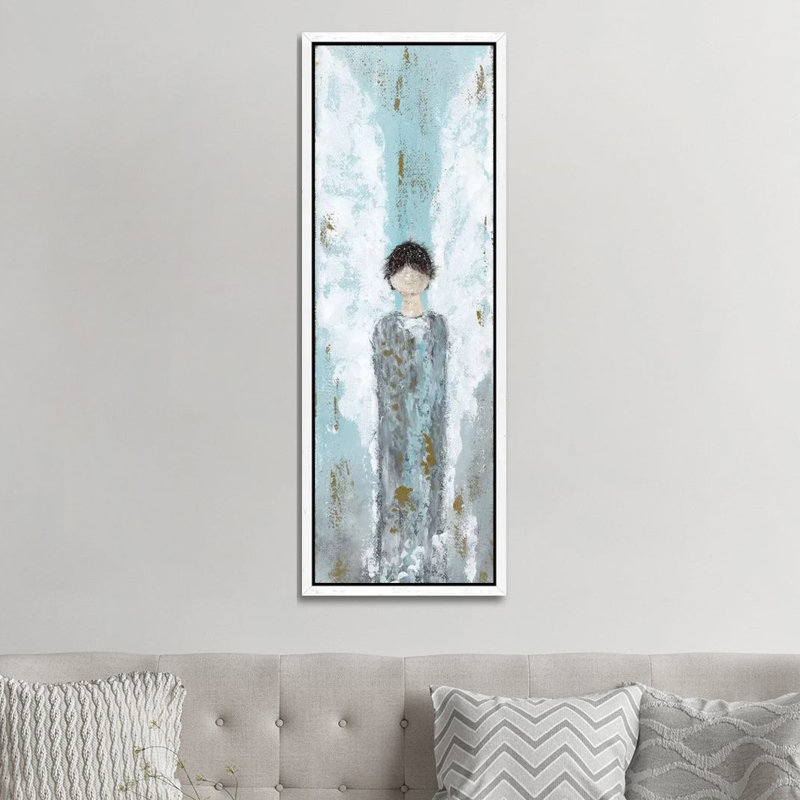 Male Angel by Ashley Bradley - Gallery-Wrapped Canvas Giclée on Canvas, 30.48 cm H x 91.44 cm W, White Framed
