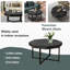 Table basse octogonale noire antique Living Room Essential Room avec surface en bois pour la pièce, plateau et pieds en métal-448538283