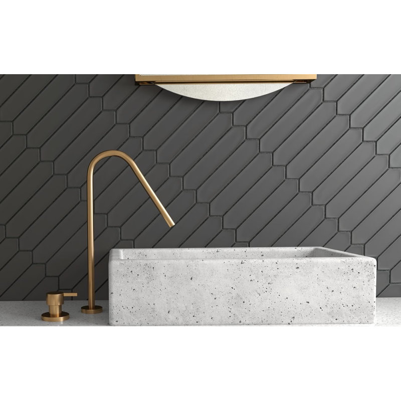 Carrelage mural en céramique 2 po x 10 po Landon Picket (5,38 pieds carrés / caisse), Noir