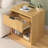 21.7'' W 1-Drawer Nightstand with Open Cubby, Fluted Nightstand with Built-In Outlets ( Set of 2 )-144538684