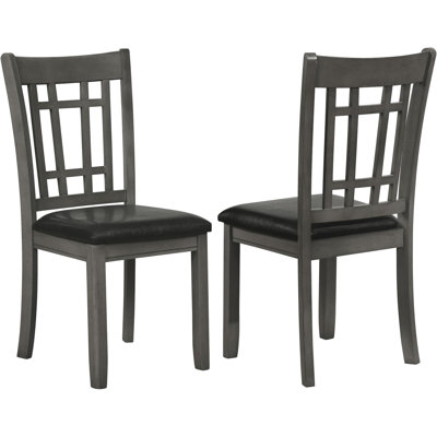 Deux chaises d'appoint - gris et noir, siège en mousse confortable pour la détente gris avec coussin à dossier ouvert