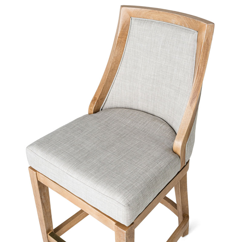 Vienna Weathered Oak Swivel Counter Stool with Sand Upholstery