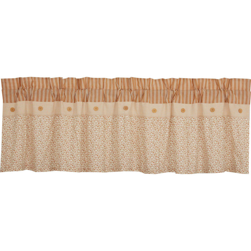 Plaskitt Cotton Floral Ruffled Window Valance, 72" W x 19" L