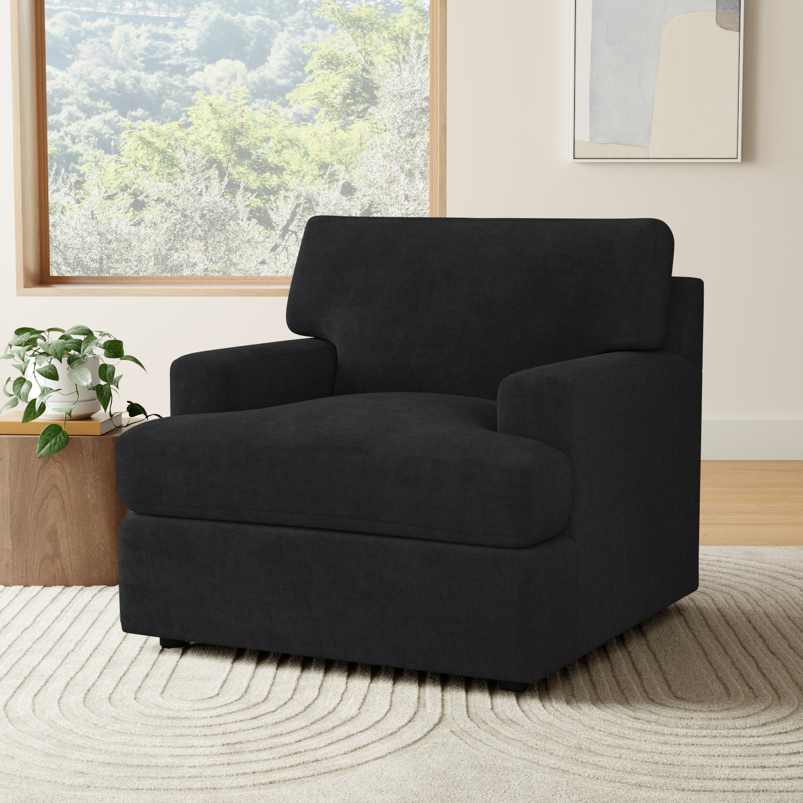 Cleo Upholstered Custom Accent Chair, Bella Gunmetal Performance Velvet