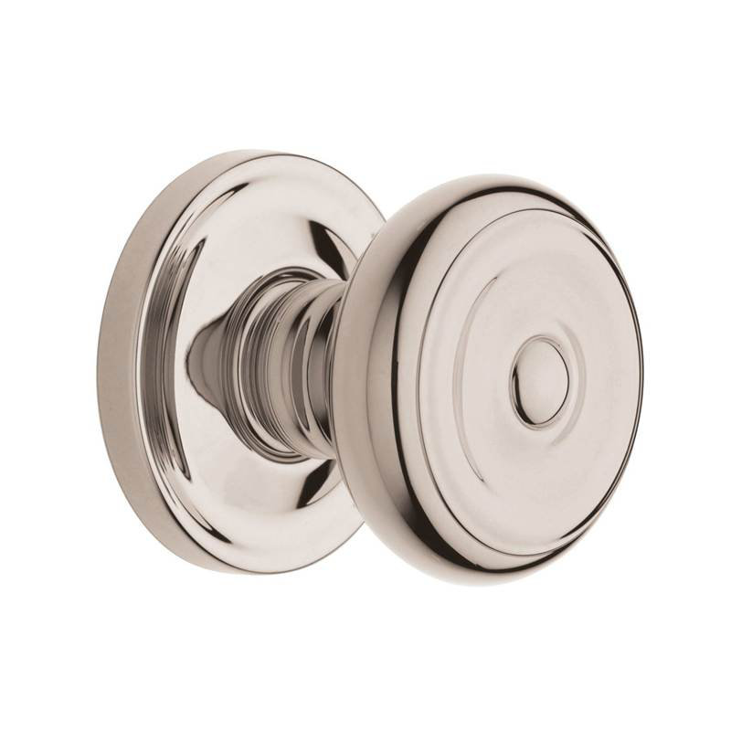 Colonial Passage Door Knob, Lifetime (PVD) Polished Nickel