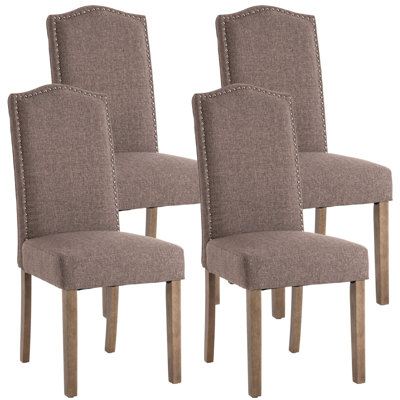 Chaise parsons capitonnée en lin rembourré