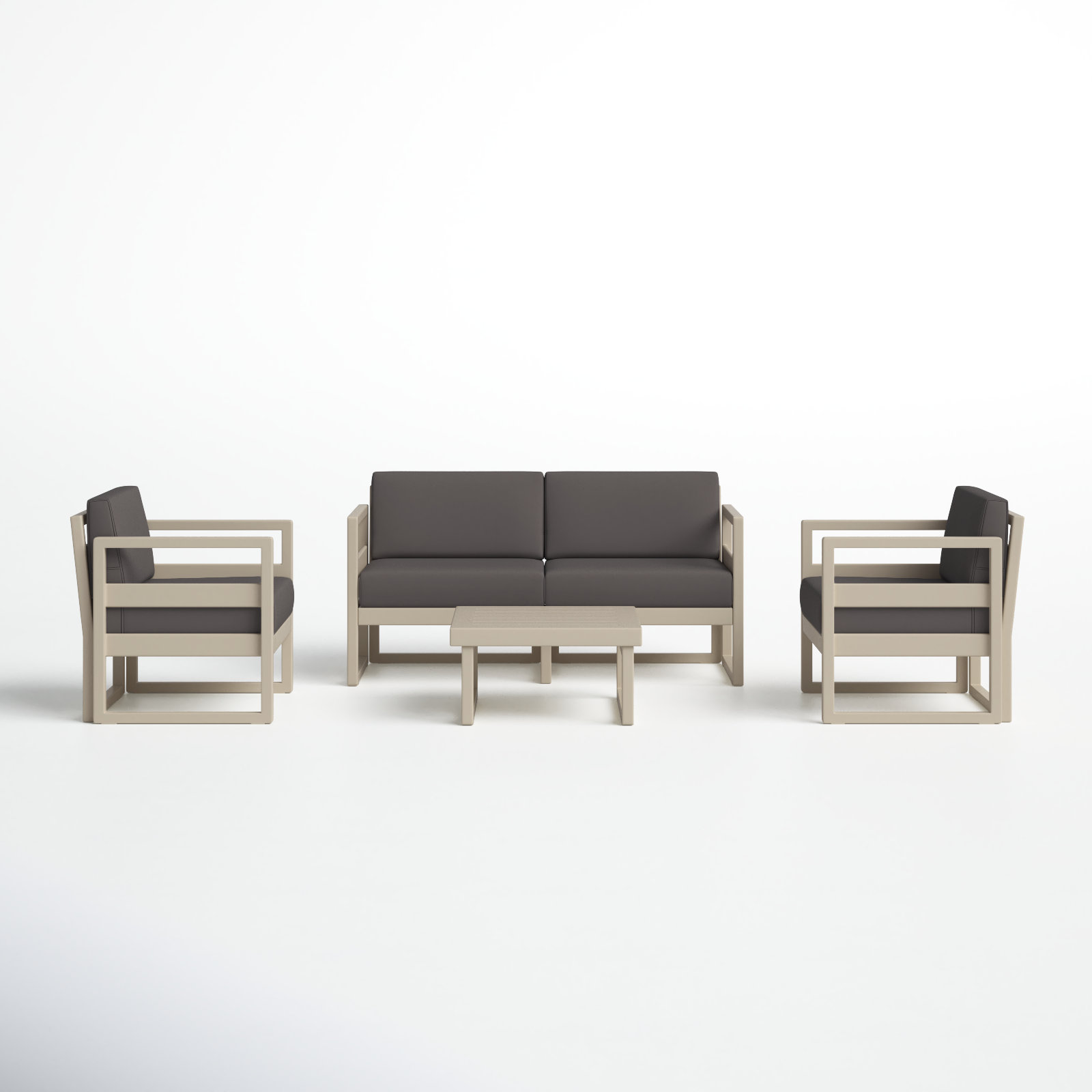 Lane 4 - Person Patio Conversation Set with Cushions, Taupe, Charcoal