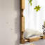 Miroir mural rétro en bois sculpté rond avec cadre colonne décorative rétro