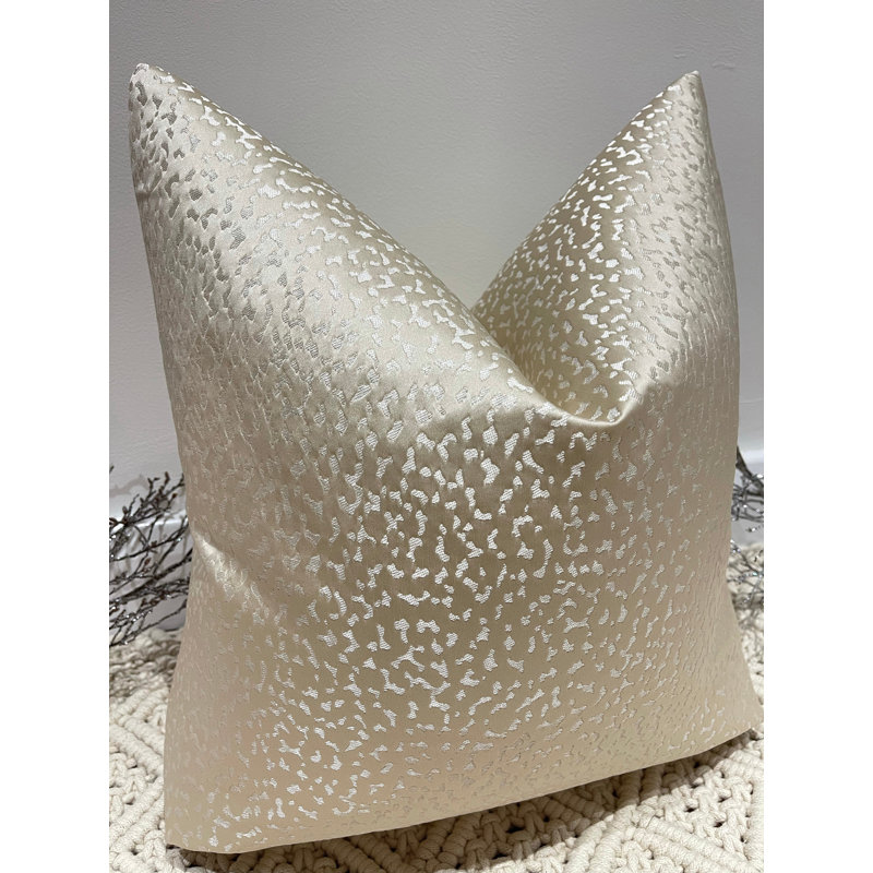 Abstract Cream Square Cushion Cover, Cream