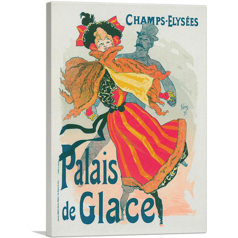 «Palais De Glace Paris 1896» par Jules Cheret, reproduction d'art sur toile tendue, H 18 po x l 12 po x P 1,5 po