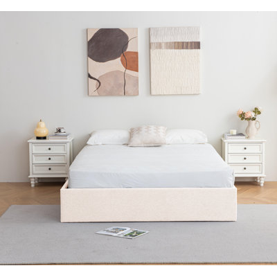 Braud Upholstered Hydraulic Lift Up Storage Bed Without Headboard