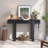 Rustic-Minimalist Solid Wood Console Table with Drawer and Power Outlet, Perfect for Entryways and Living Rooms.-1847580402