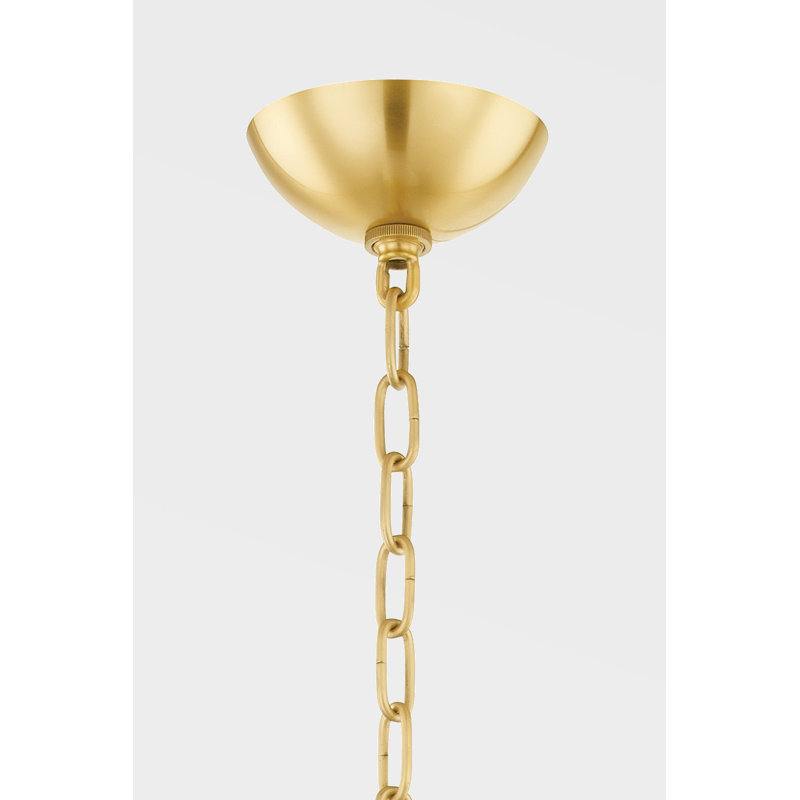 BORDEN 1 LIGHT PENDANT, Aged Brass/Ceramic Gloss Mink