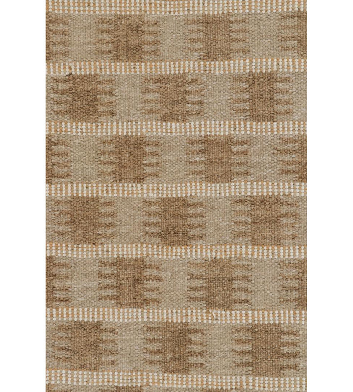 Scandinavian Custom Hemp Rug In Brown Geometric Pattern By Rug & Kilim, Rectangle 10' x 14'