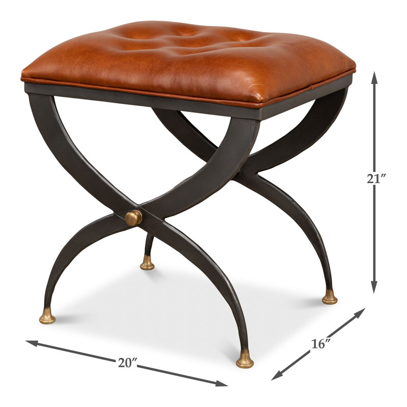 Leather Accent Stool