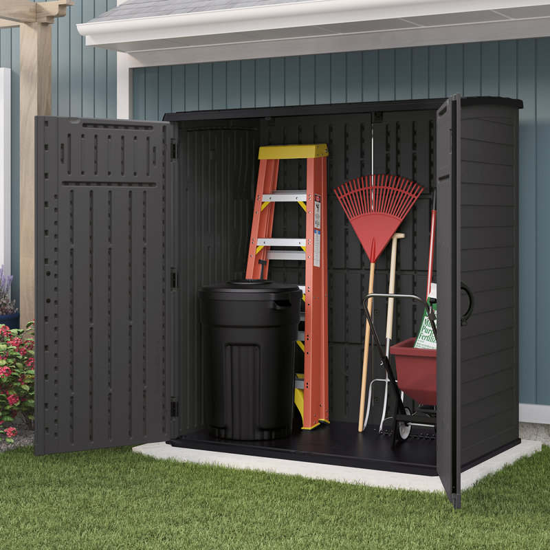 Suncast Hamilton XL Storage Cabinet - Peppercorn Grey, No